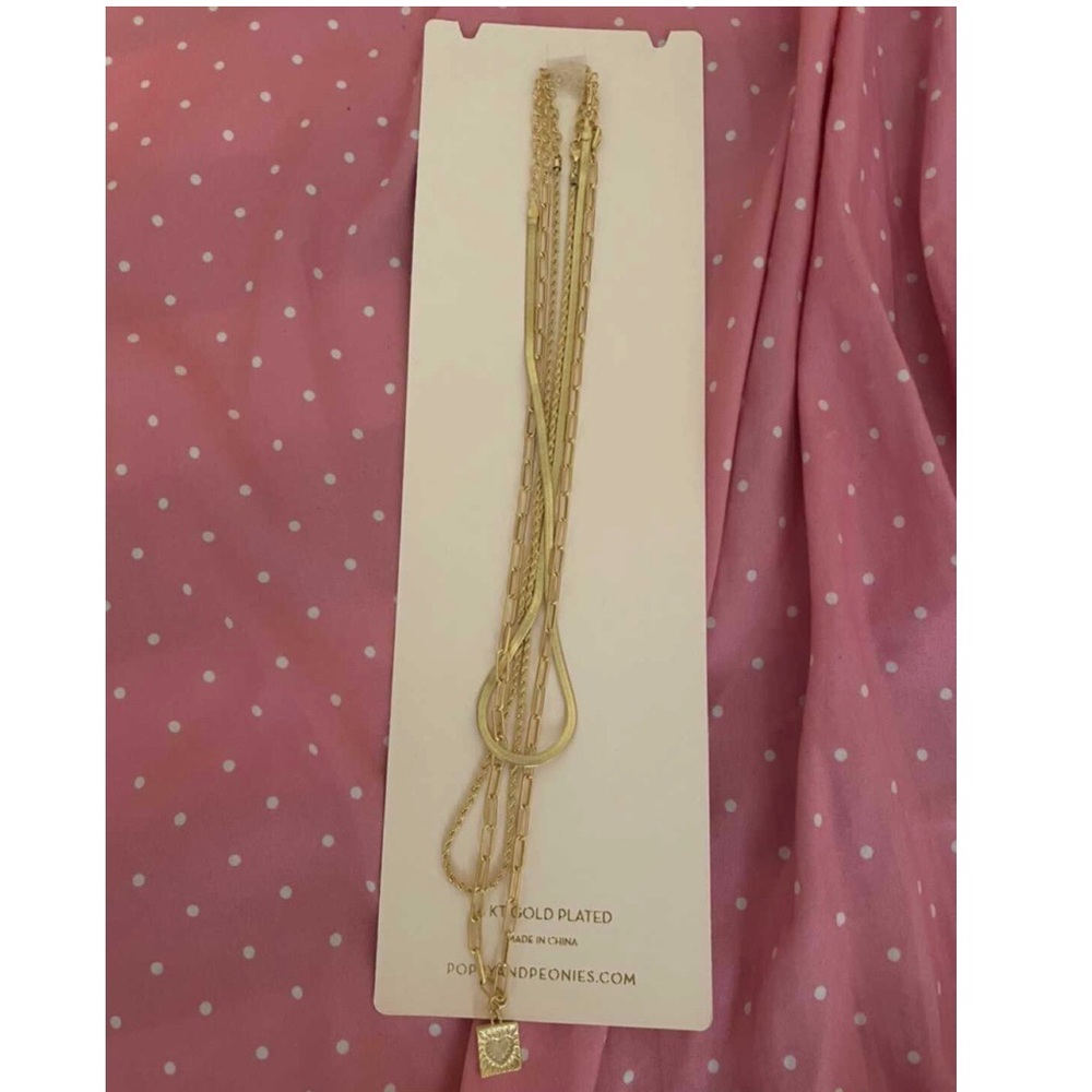 Poppy and Peonies layered necklace